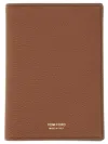 Tom Ford Textured Finish Bi-fold Wallet In Brown