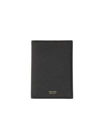 Tom Ford Passport Holder With Logo In Black