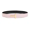 Tom Ford Pastel Pink Signature Buckle Belt In Pink