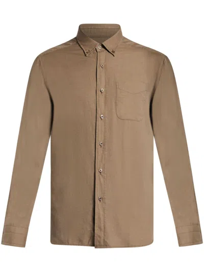 Tom Ford Patch-pocket Button-down Shirt In Neutrals