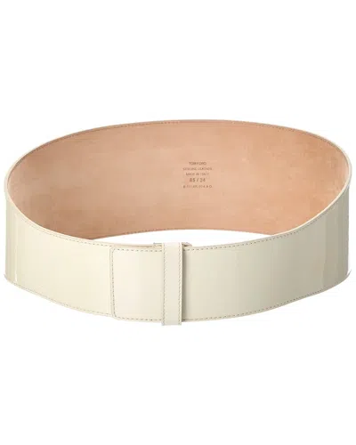 Tom Ford Patent Belt In Neutral