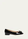 Tom Ford Audrey Bow-embellished Patent-leather Ballet Flats In Black 1n001
