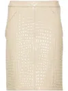 Tom Ford Patent Croc-embossed Mini Skirt In Neutrals