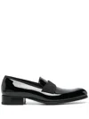 Tom Ford Patent Leather Slippers With Grosgrain Band In Black