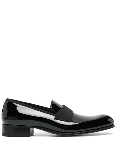 Tom Ford Patent-finish Leather Loafers In Black