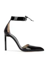 Tom Ford Patent Leather Ankle Strap 105 Pump In Black