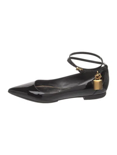 Pre-owned Tom Ford Patent Leather Ballet Flats In Black