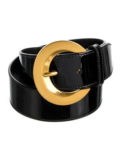 Pre-owned Tom Ford Patent Leather Belt Kit In Black