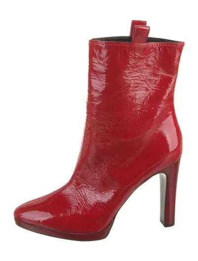 Pre-owned Tom Ford Patent Leather Boots In Red
