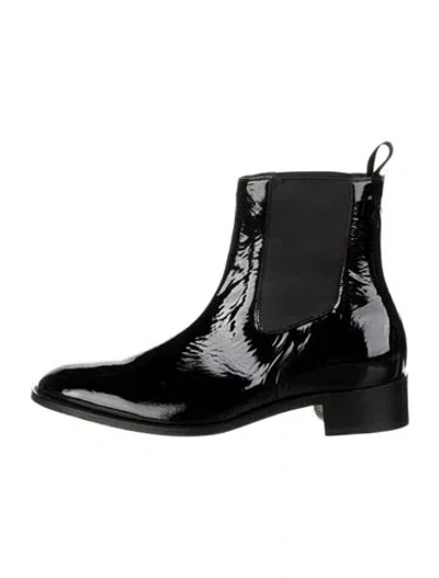 Pre-owned Tom Ford Patent Leather Chelsea Boots In Black
