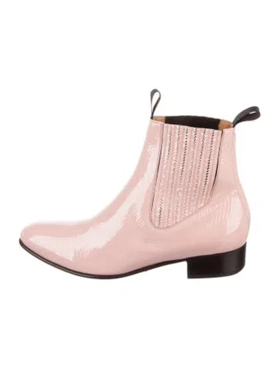 Pre-owned Tom Ford Patent Leather Chelsea Boots In Pink