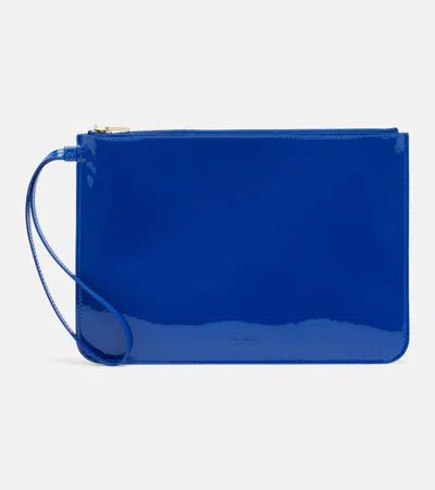 Tom Ford Patent Leather Clutch In Blue