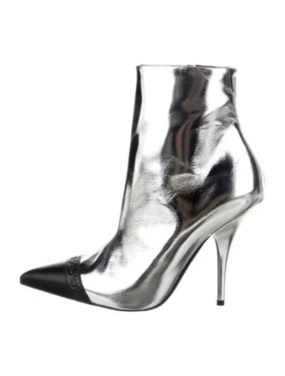 Pre-owned Tom Ford Patent Leather Colorblock Pattern Boots