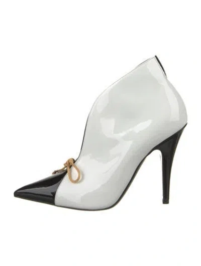 Pre-owned Tom Ford Patent Leather Colorblock Pattern Boots In White