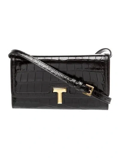Pre-owned Tom Ford Patent Leather Crossbody Bag In Black