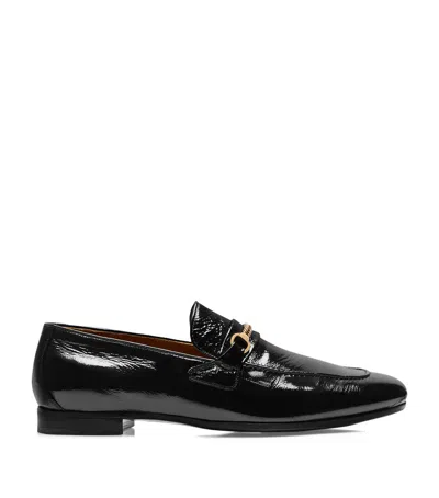 Tom Ford Patent Leather Eel Print Gigi Loafers In Black