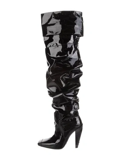 Pre-owned Tom Ford Patent Leather Lace-up Boots In Black