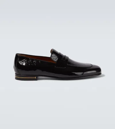 Tom Ford Patent Leather Loafers In Black