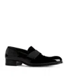 Tom Ford Patent Leather Slippers With Grosgrain Band In Black