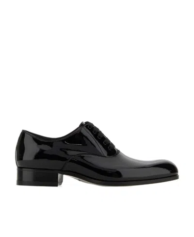 Tom Ford Patent Leather Oxford Shoes In Black