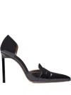 Tom Ford Glossy Pointed Toe Patent Leather Pumps In Animal Print