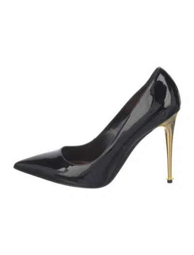 Pre-owned Tom Ford Patent Leather Pumps In Black/gold