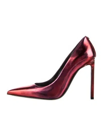 Pre-owned Tom Ford Patent Leather Pumps In Metallic/red