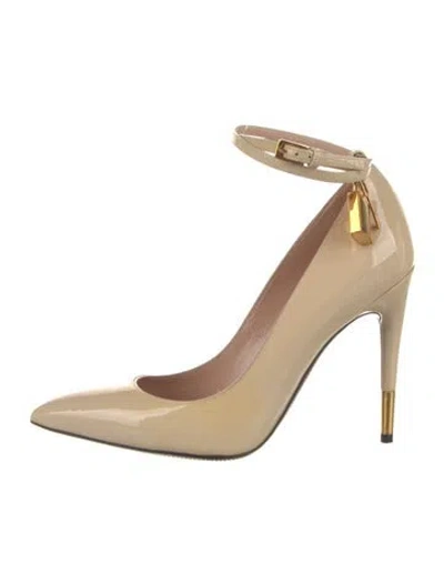 Pre-owned Tom Ford Patent Leather Pumps In White