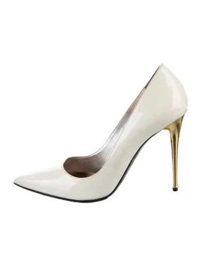Pre-owned Tom Ford Patent Leather Pumps In White