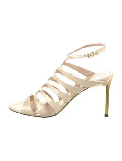 Pre-owned Tom Ford Patent Leather Sandals In Neutral