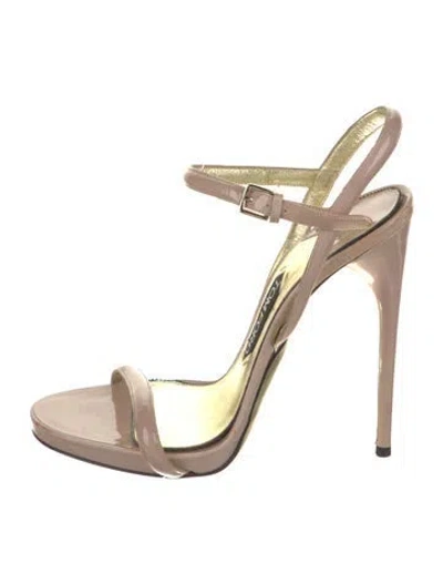 Pre-owned Tom Ford Patent Leather Sandals In Neutral