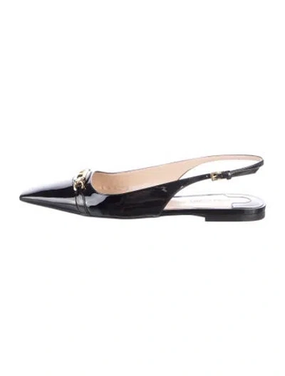 Pre-owned Tom Ford Patent Leather Slingback Flats In Blue