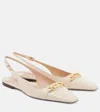 Tom Ford 5mm Patent Leather Slingbacks In Weiss