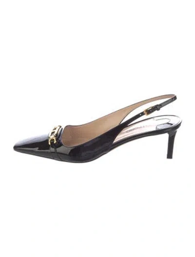 Pre-owned Tom Ford Patent Leather Slingback Pumps In Black