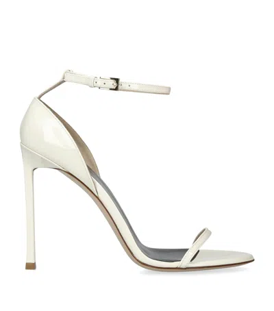 Tom Ford Patent Leather Vertigo Heeled Sandals 105 In White