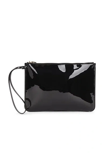 Tom Ford Patent Leather Zipped Wristlet Pouch In Black