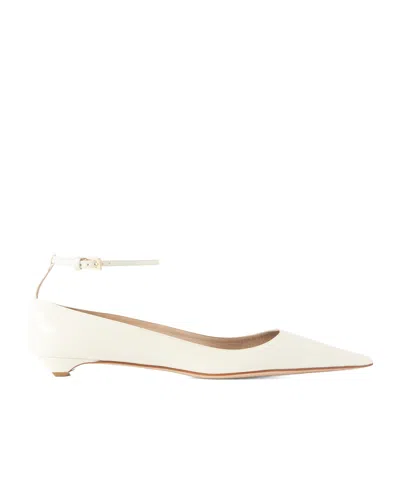Tom Ford Patent-leather Point-toe Ballet Flats In White