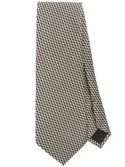 Tom Ford Pattern-jacquard Tie In 黑色