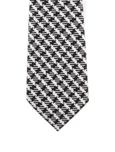 Pre-owned Tom Ford Pattern Print Silk Tie In Black/white