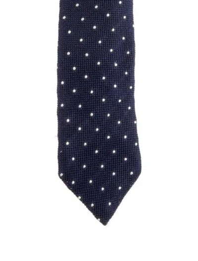 Pre-owned Tom Ford Pattern Print Silk Tie In Blue