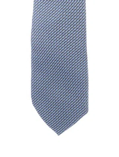 Pre-owned Tom Ford Pattern Print Silk Tie In Blue