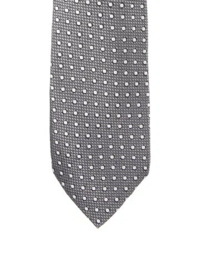 Pre-owned Tom Ford Pattern Print Silk Tie In Gray