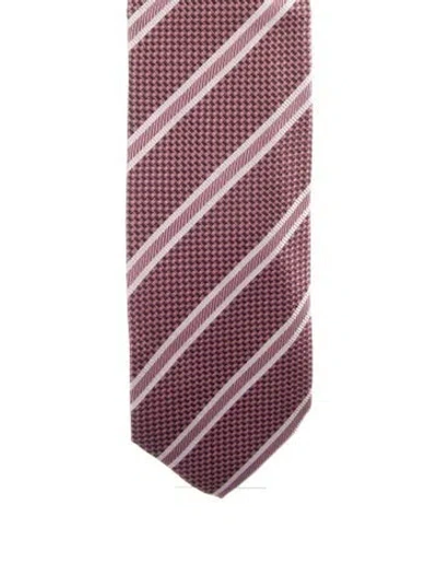 Pre-owned Tom Ford Pattern Print Silk Tie In Pink
