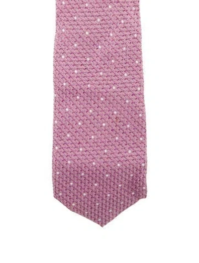 Pre-owned Tom Ford Pattern Print Silk Tie In Pink