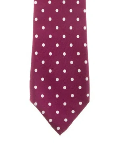 Pre-owned Tom Ford Pattern Print Silk Tie In Purple