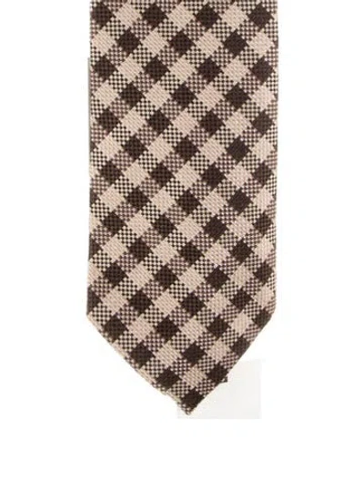 Pre-owned Tom Ford Pattern Print Tie In Brown