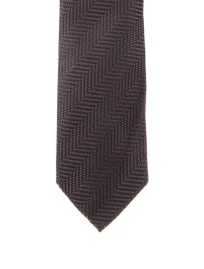 Pre-owned Tom Ford Pattern Print Tie In Brown