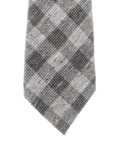 Pre-owned Tom Ford Pattern Print Tie In Gray