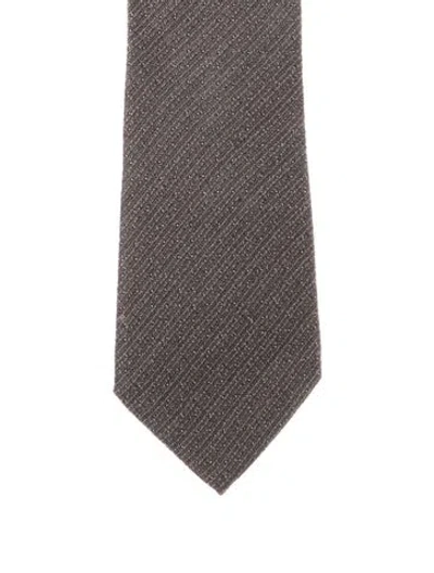 Pre-owned Tom Ford Pattern Print Tie In Gray