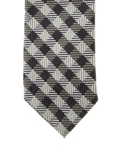 Pre-owned Tom Ford Pattern Silk Tie In Black